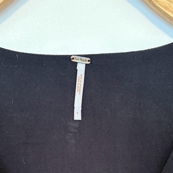 Free People Holiday Folk Black Mini Dress , sz : 4 - Picture 13 of 13